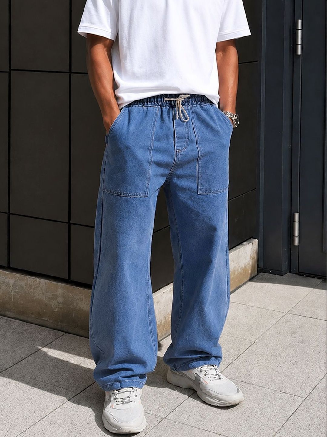 The Indian Garage Co Men Relaxed Jogger Fit Mid-Rise Jeans