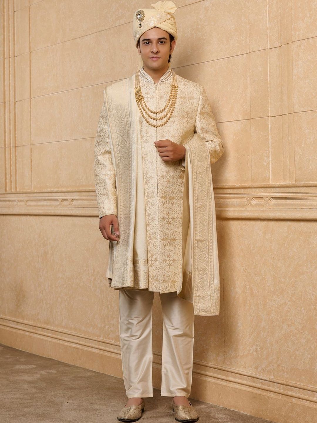 Tasva Ivory Royal Court Sherwani Set