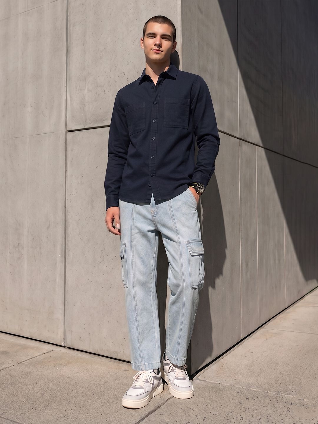 FCUK Spread Collar Casual Shirt