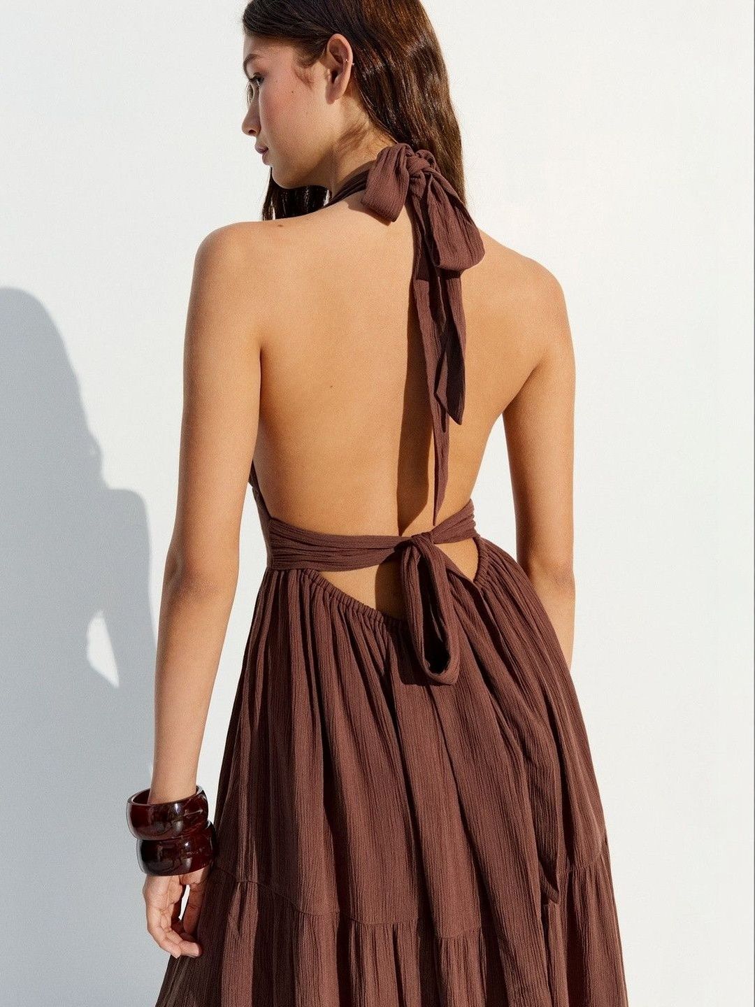 Long Rustic Halter Dress