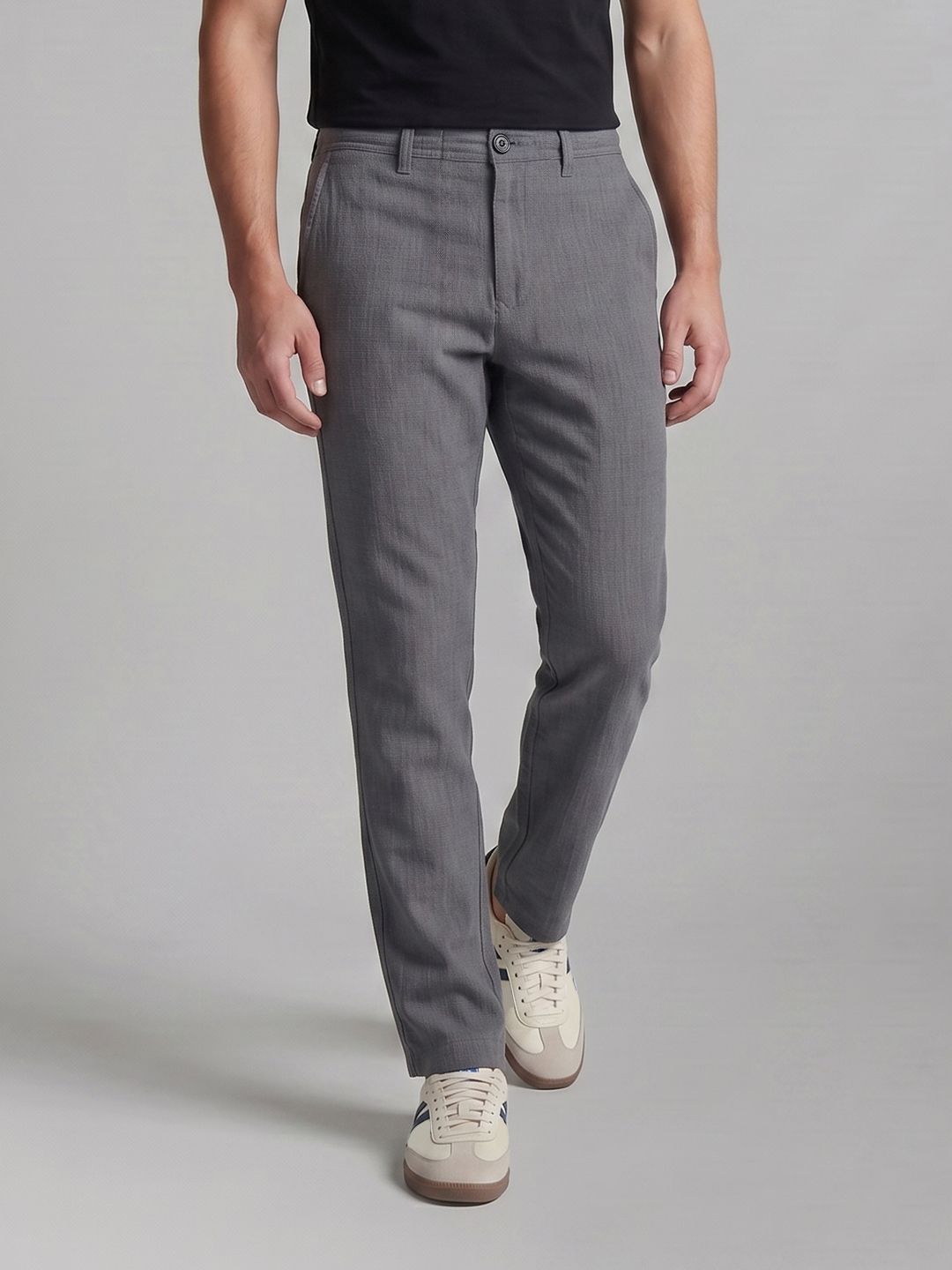 Louis Philippe Jeans Louis Philippe Jeans Men Straight Fit Self Design Trousers