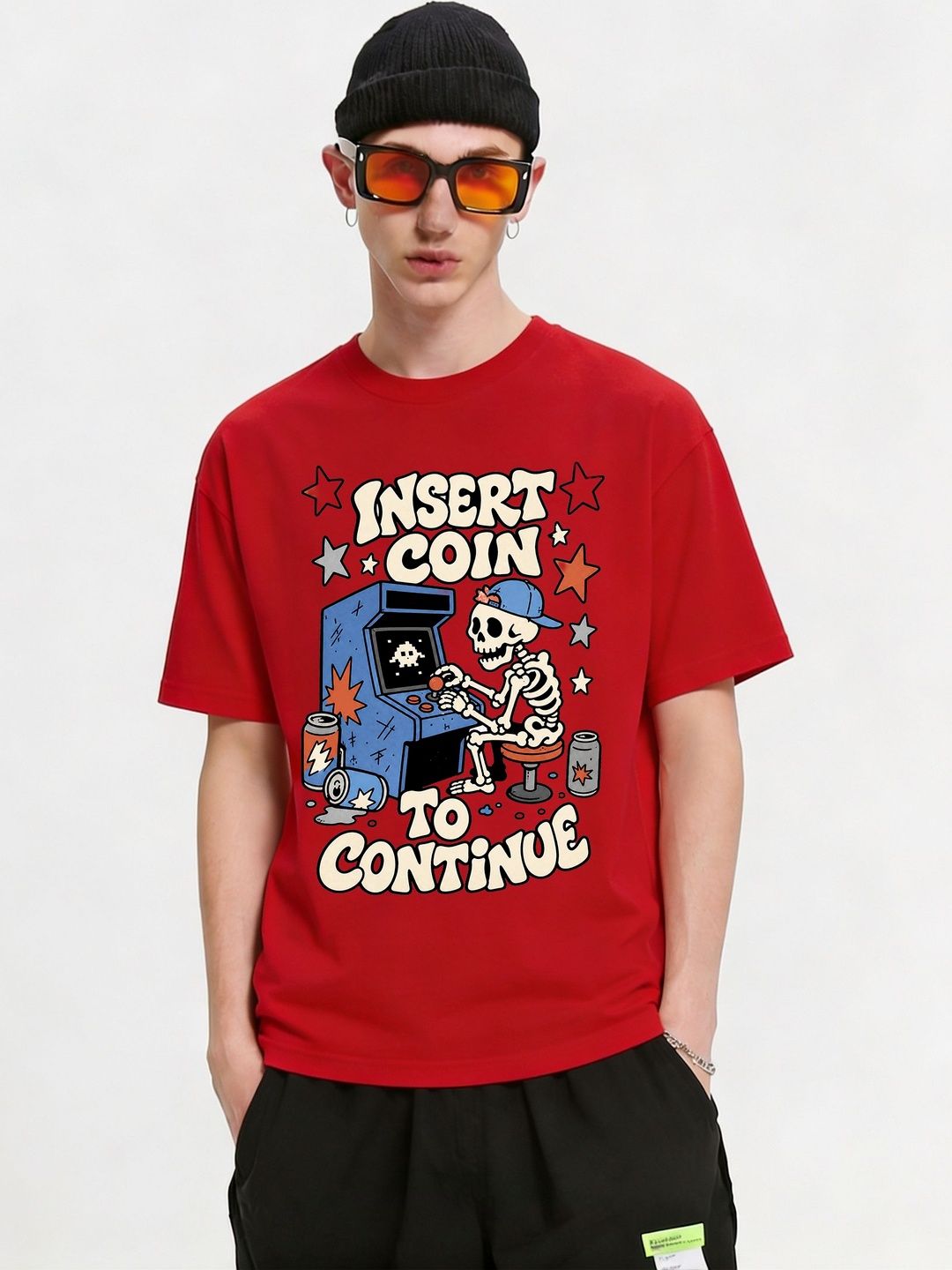 FARDA Unisex Printed Drop-Shoulder Sleeves T-shirt