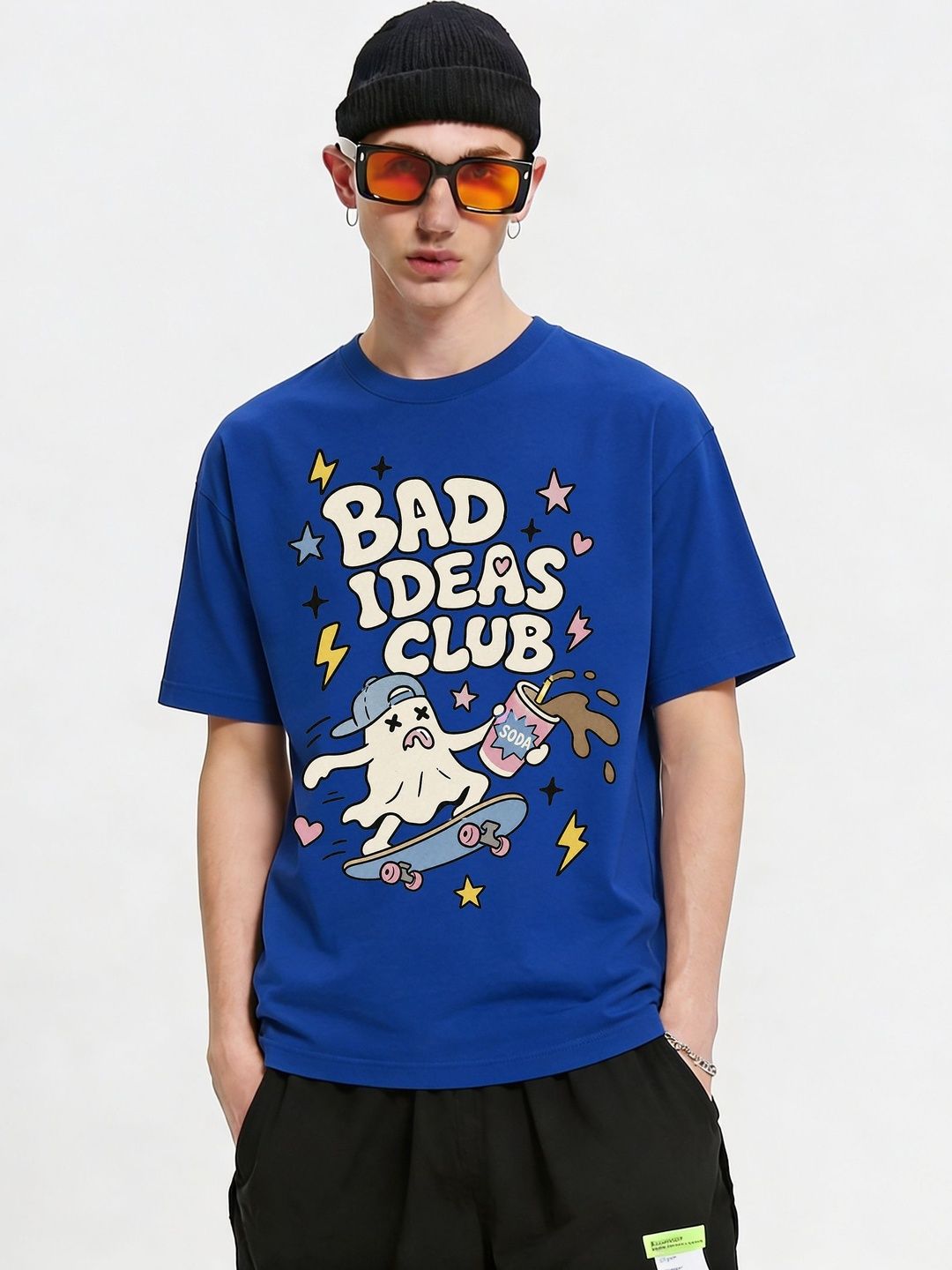 FARDA Unisex Printed Drop-Shoulder Sleeves T-shirt