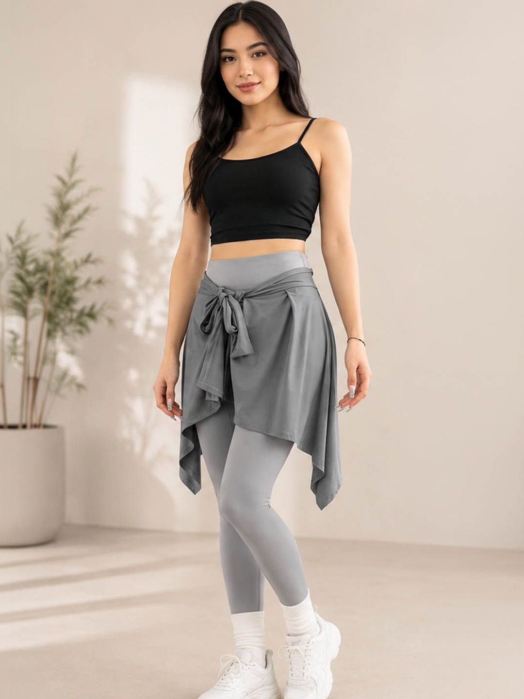 ath.PULSE Women Draped Mini Wrap Skirt
