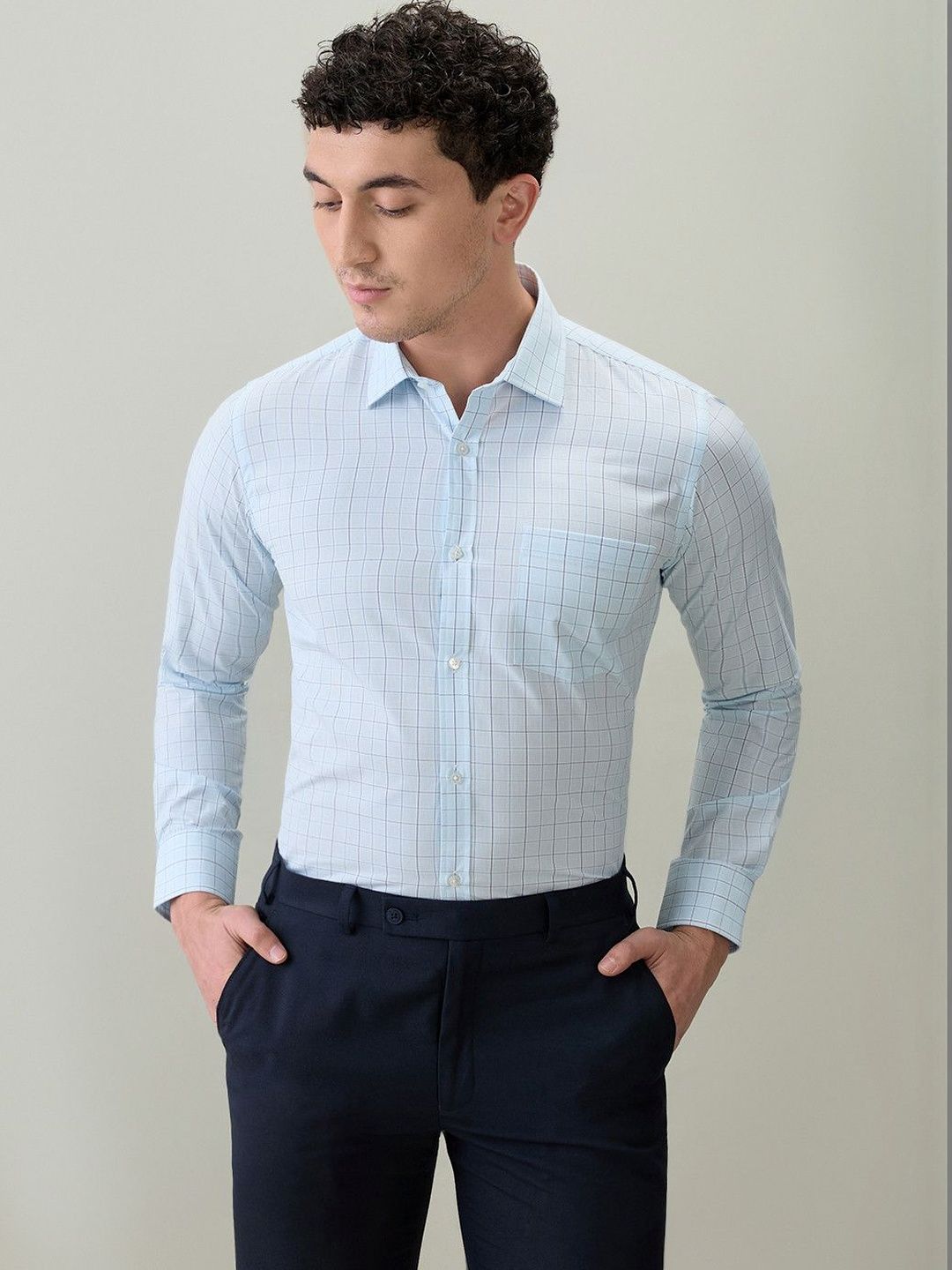 Park Avenue Men Classic Checked Formal Shirt