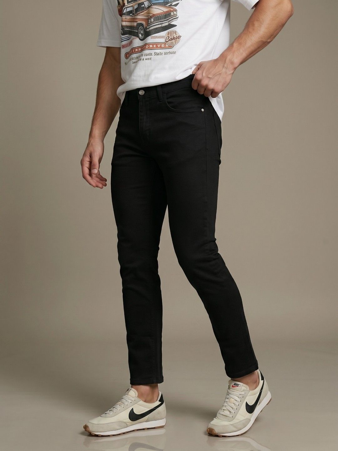 glitchez Men Slim Fit Mid-Rise Stretchable Jeans