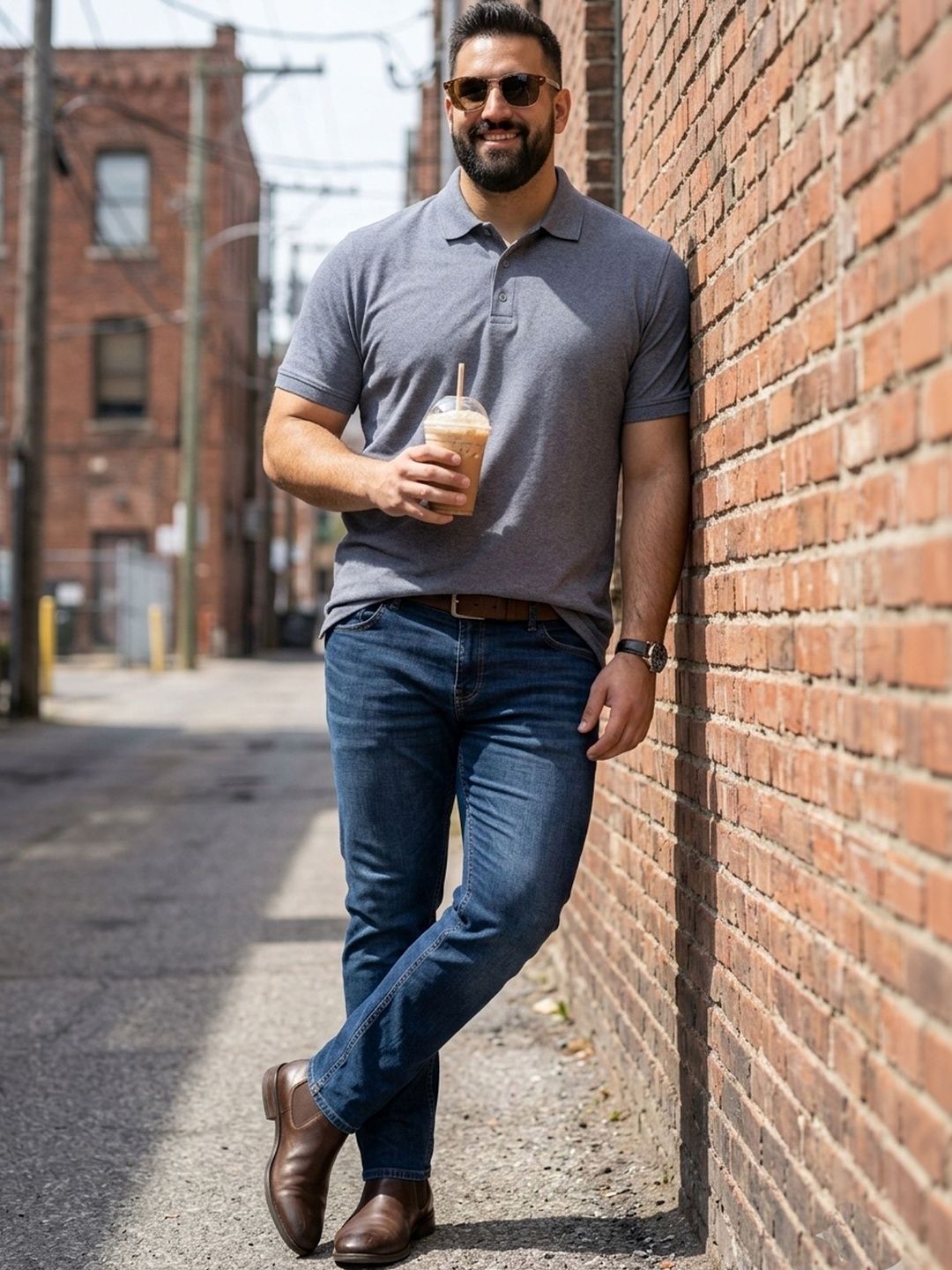 Sztori Men Polo Collar T-shirt