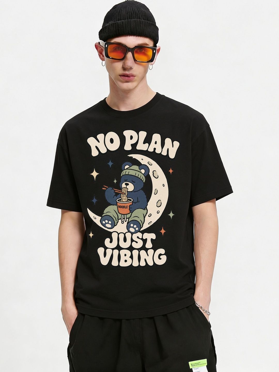 FARDA Unisex Printed Drop-Shoulder Sleeves T-shirt