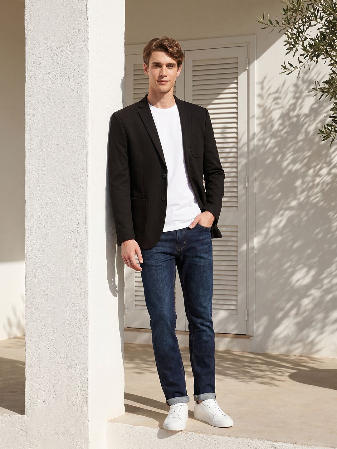 Mast & Harbour Single-Breasted Notched Lapel Casual Blazer