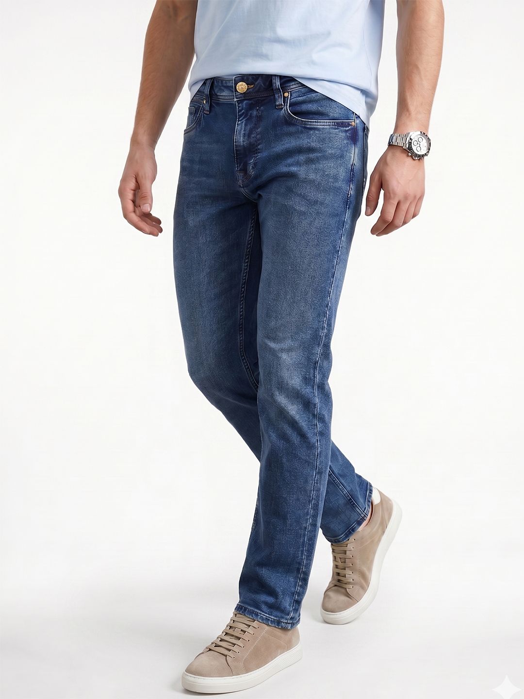 Integriti Men Smart Straight Fit Light Fade Stretchable Jeans
