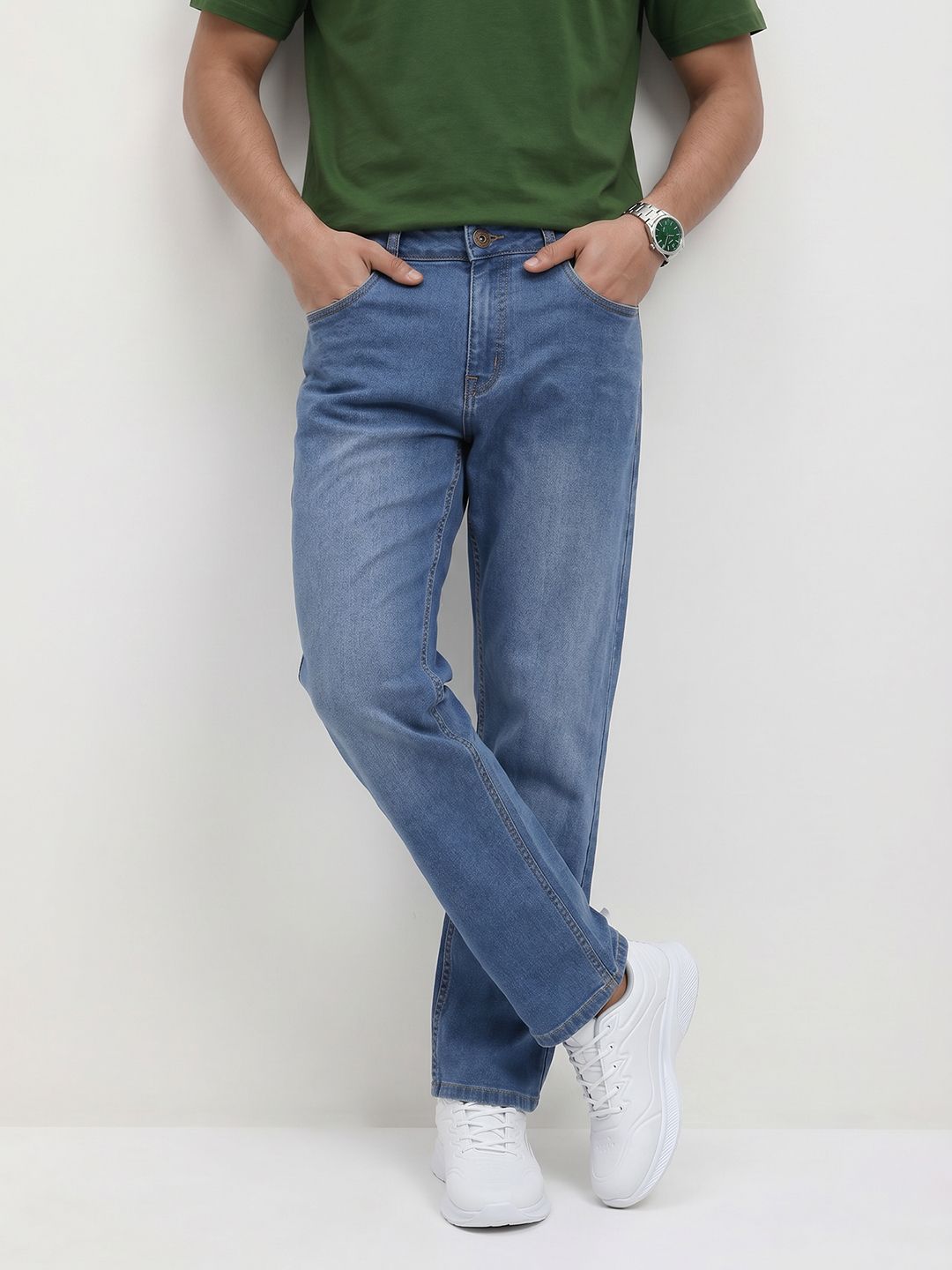 The Roadster Life Co. Men Straight Fit Stretchable Jeans