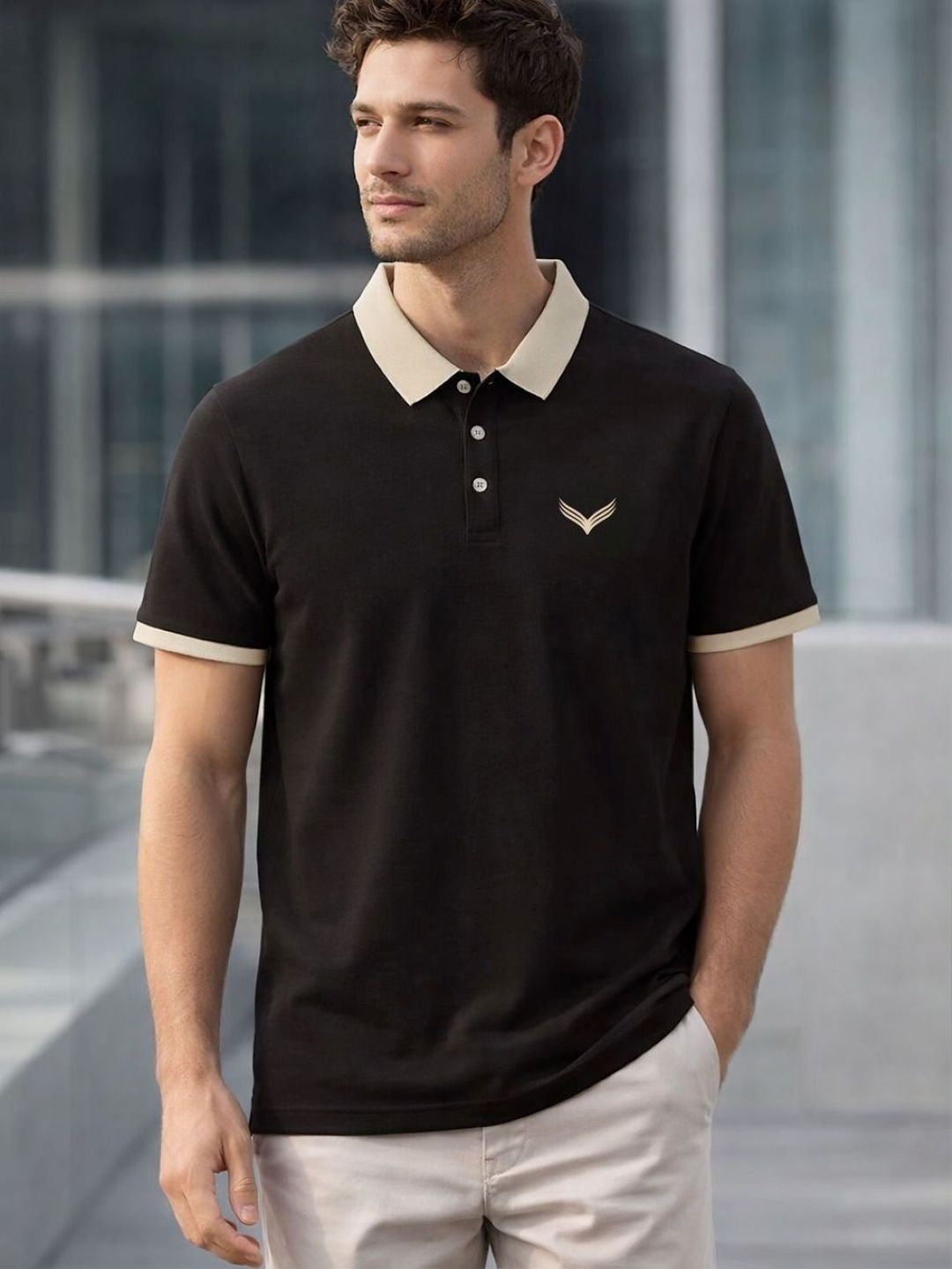TAZO Men Polo Collar T-shirt