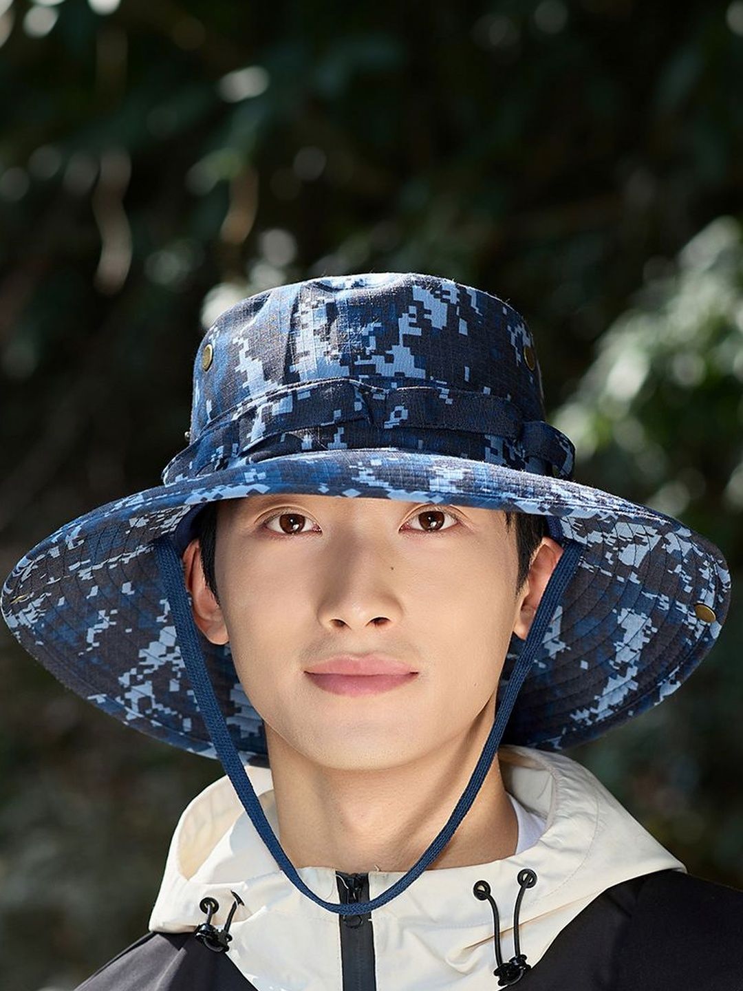 Mast & Harbour Men Navy Blue Self Design Bucket Hat