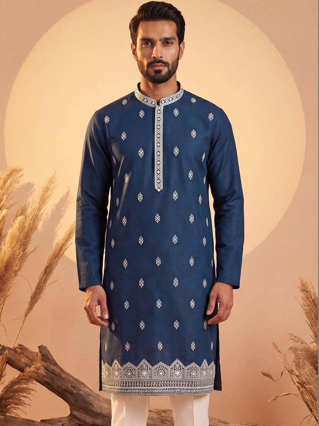 Ethnic Bay Men Embroidered Thread Work Kurta