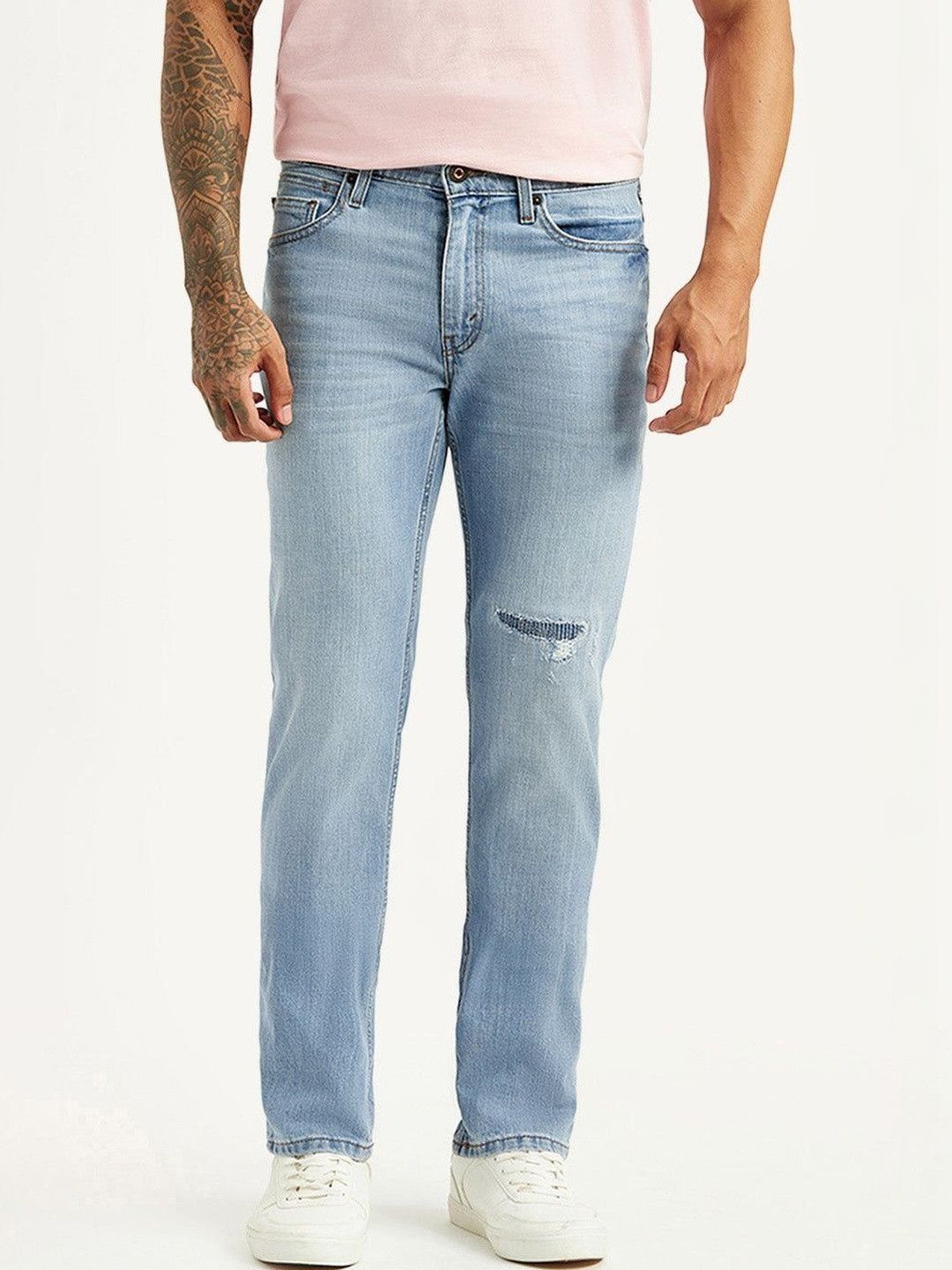Levis Levis Men's 511 Light-Blue Slim Fit Mid Rise Jeans