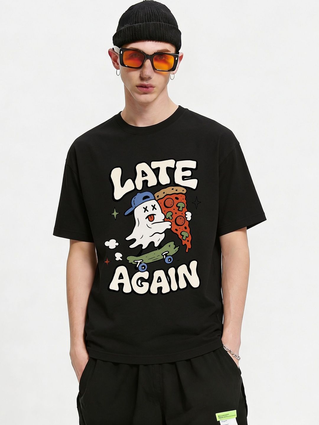 FARDA Unisex Printed Drop-Shoulder Sleeves T-shirt