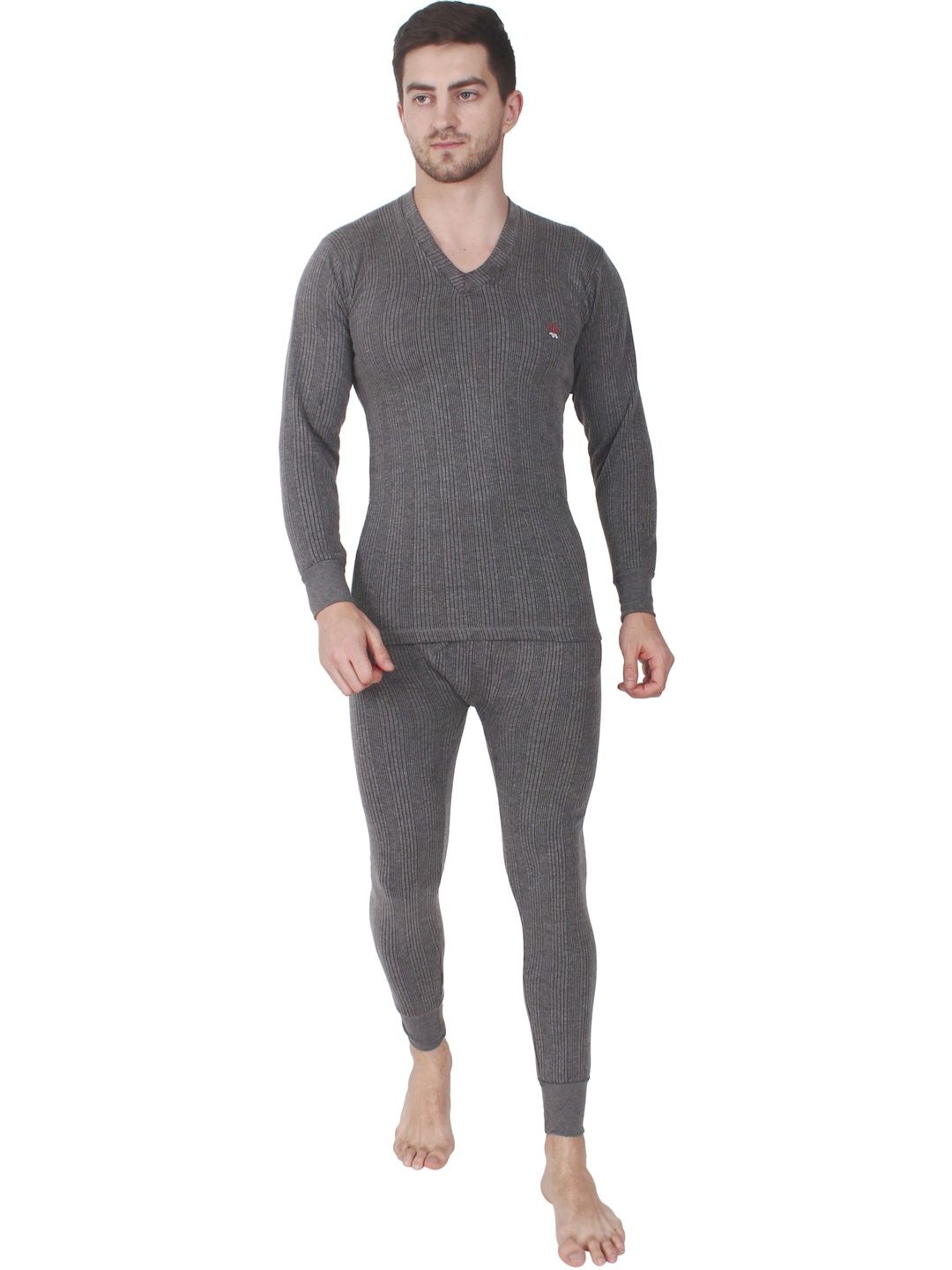 ALFA Men Cotton V-Neck Thermal Set