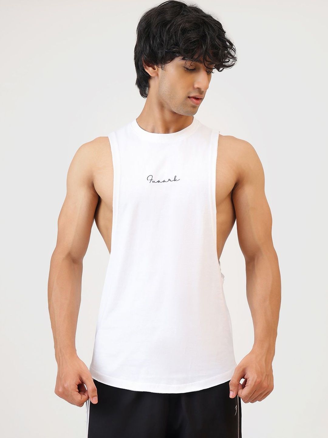 FUAARK Men Fortis Deep Arm Regualr Fit Cotton Tank Sleeveless T-Shirt