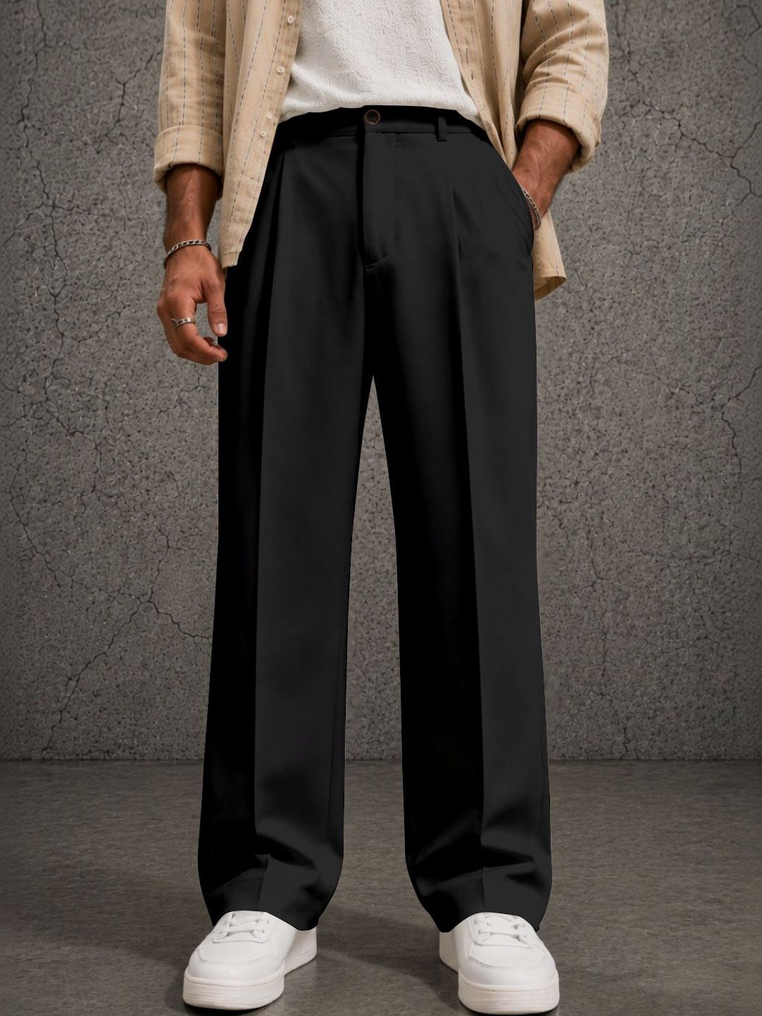 FTX Men Relaxed Easy Wash Pleated Trousers