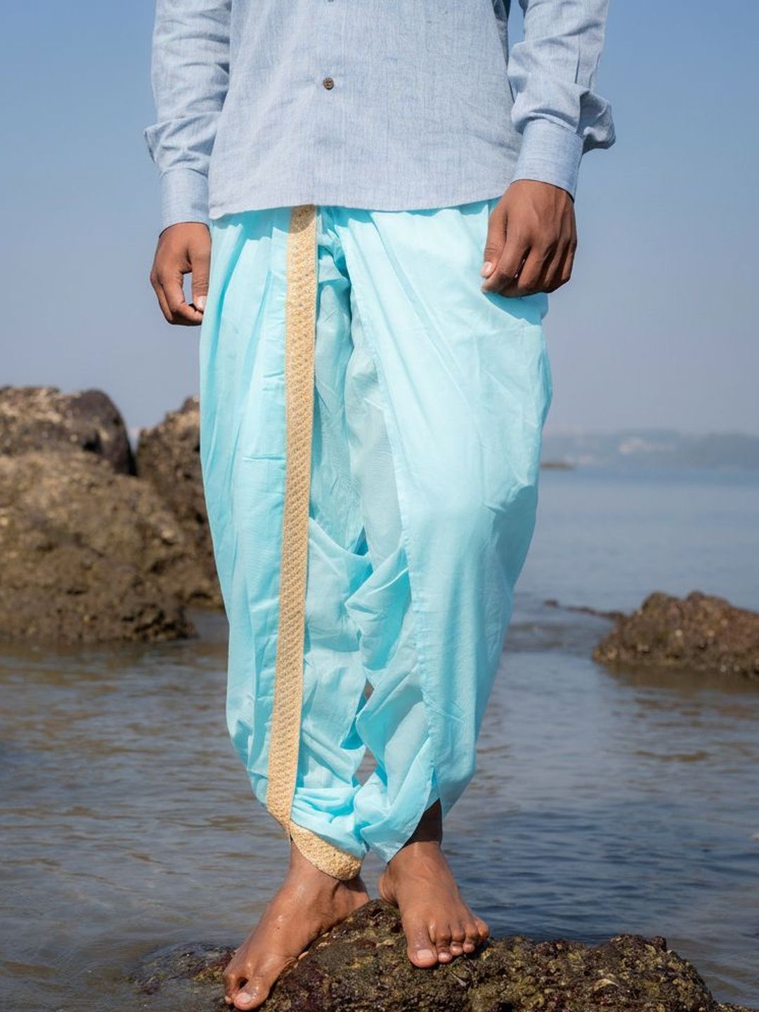 niira.co Men Embroidered Cotton Blend Dhoti Dhotis