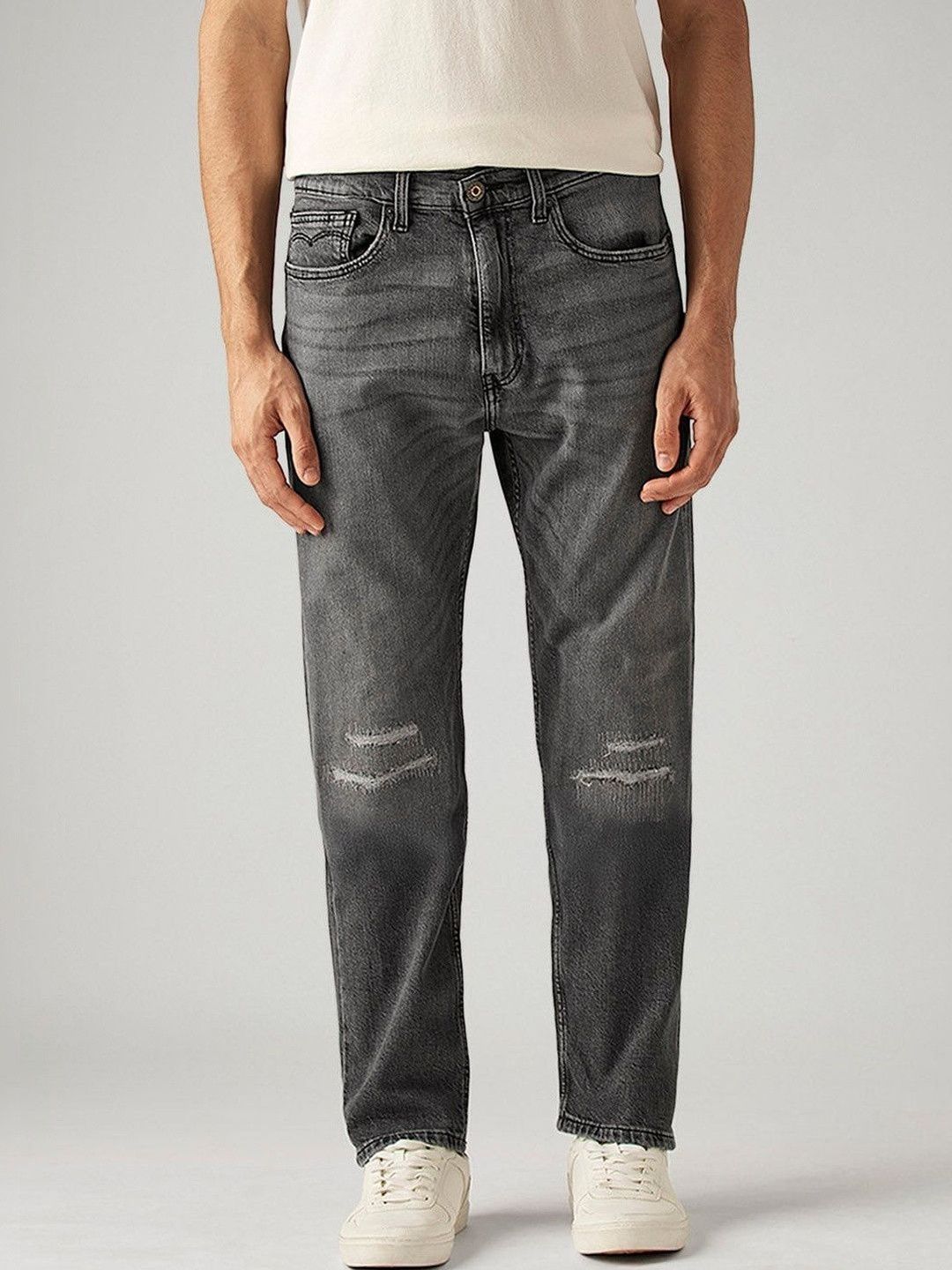 Levis Levis Men's 505 Grey Straight Fit Mid Rise Jeans
