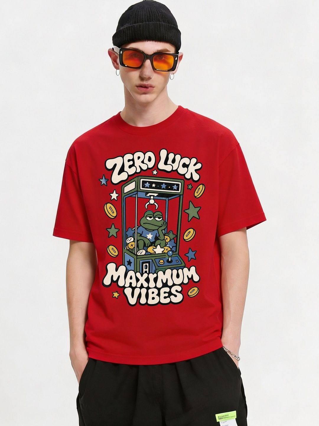 FARDA Unisex Printed Drop-Shoulder Sleeves T-shirt