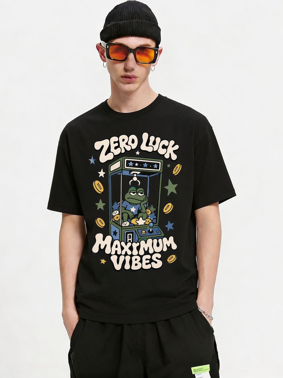 FARDA Unisex Printed Drop-Shoulder Sleeves T-shirt