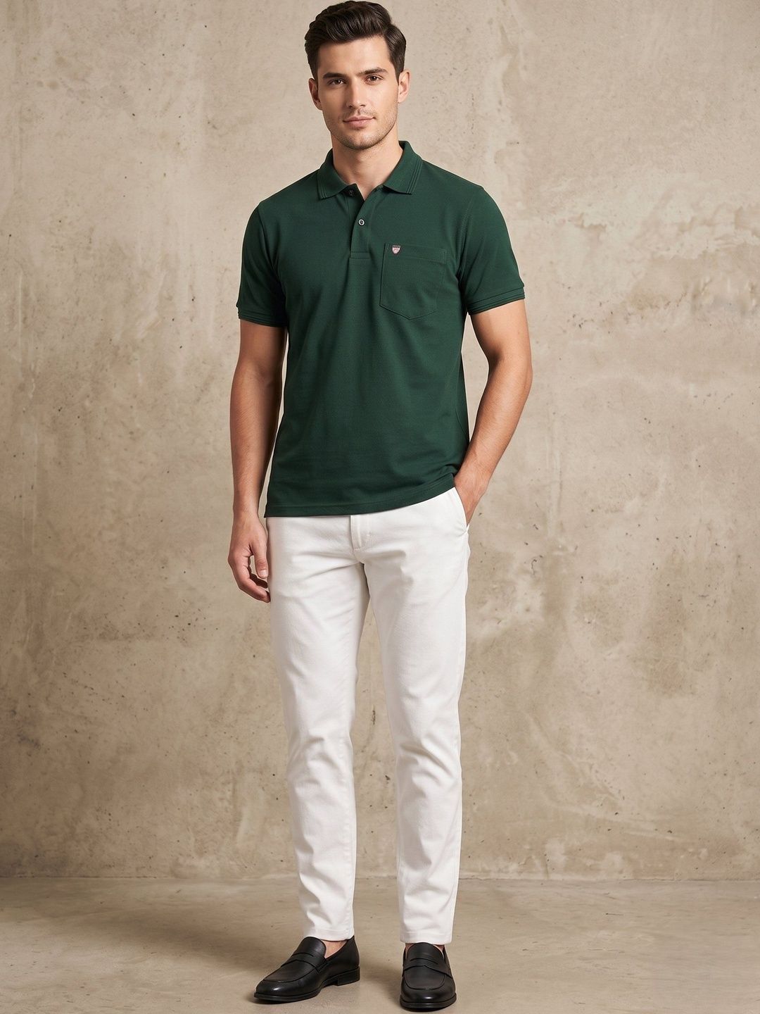 Mast & Harbour Men Polo Collar T-shirt