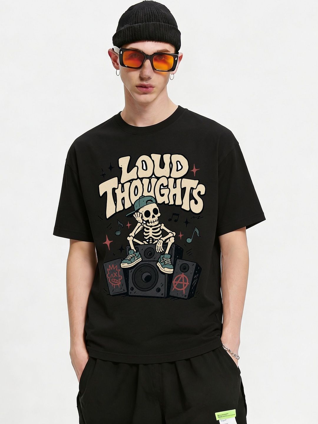 FARDA Unisex Printed Drop-Shoulder Sleeves T-shirt