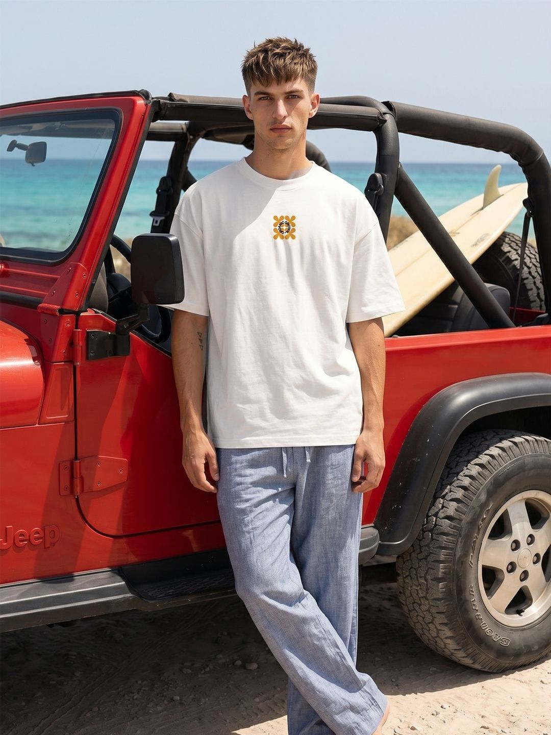 Dennis Lingo Men Printed Drop-Shoulder Sleeves T-shirt
