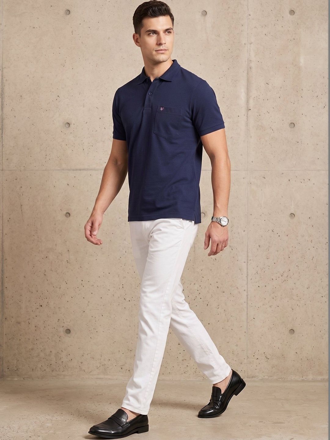 Mast & Harbour Men Polo Collar T-shirt