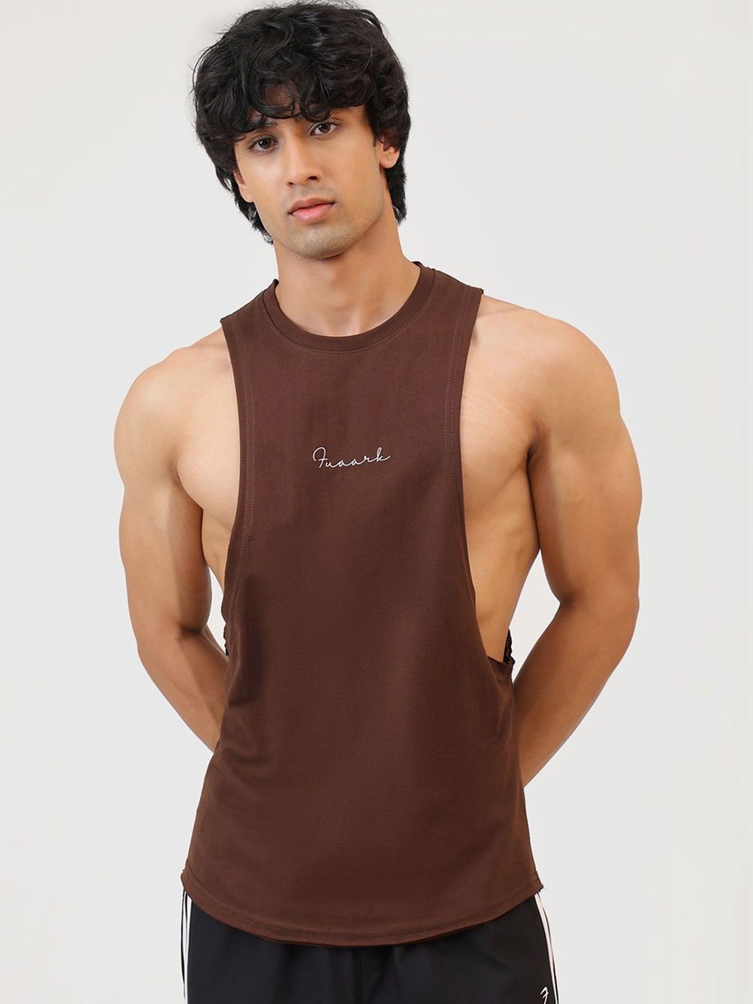 FUAARK Men Fortis Deep Arm Regualr Fit Cotton Tank Sleeveless T-Shirt