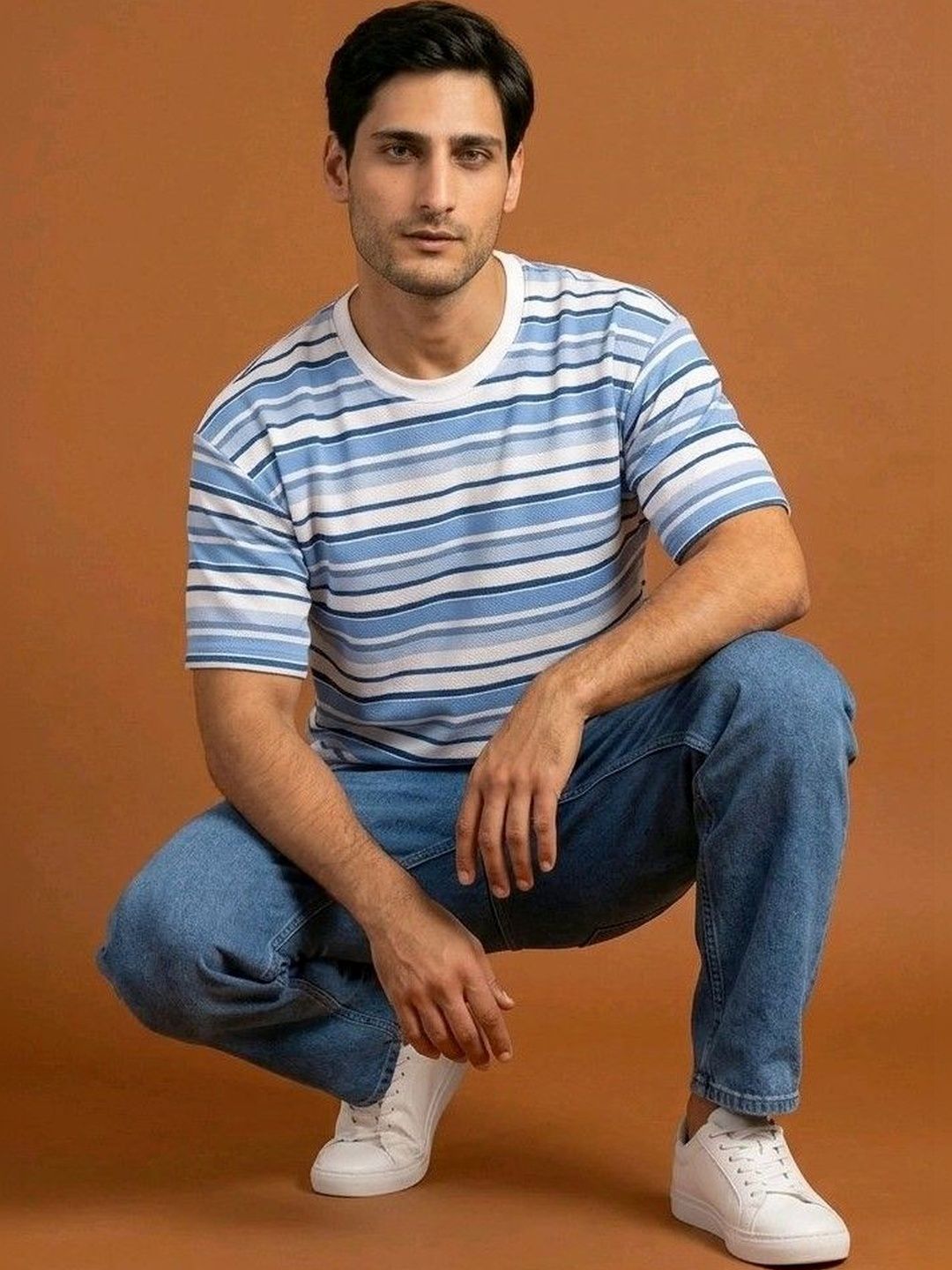 Mast & Harbour Men Striped T-shirt