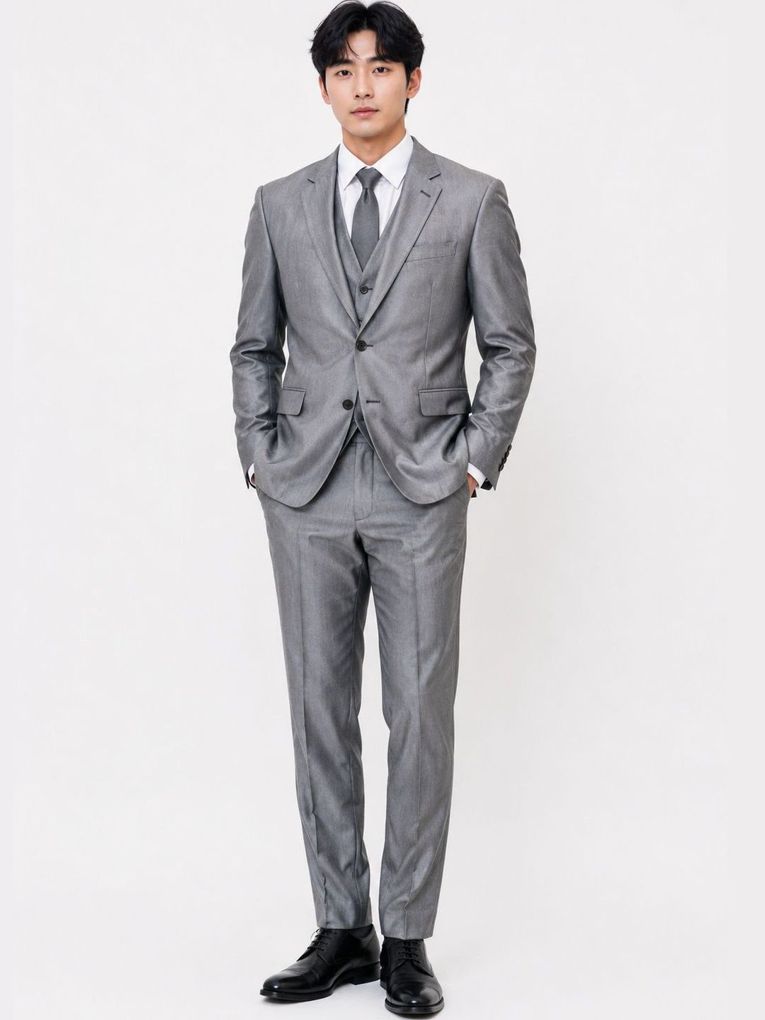Thecrownandcollar Tailored Fit Single-Breasted Three-Piece Suit