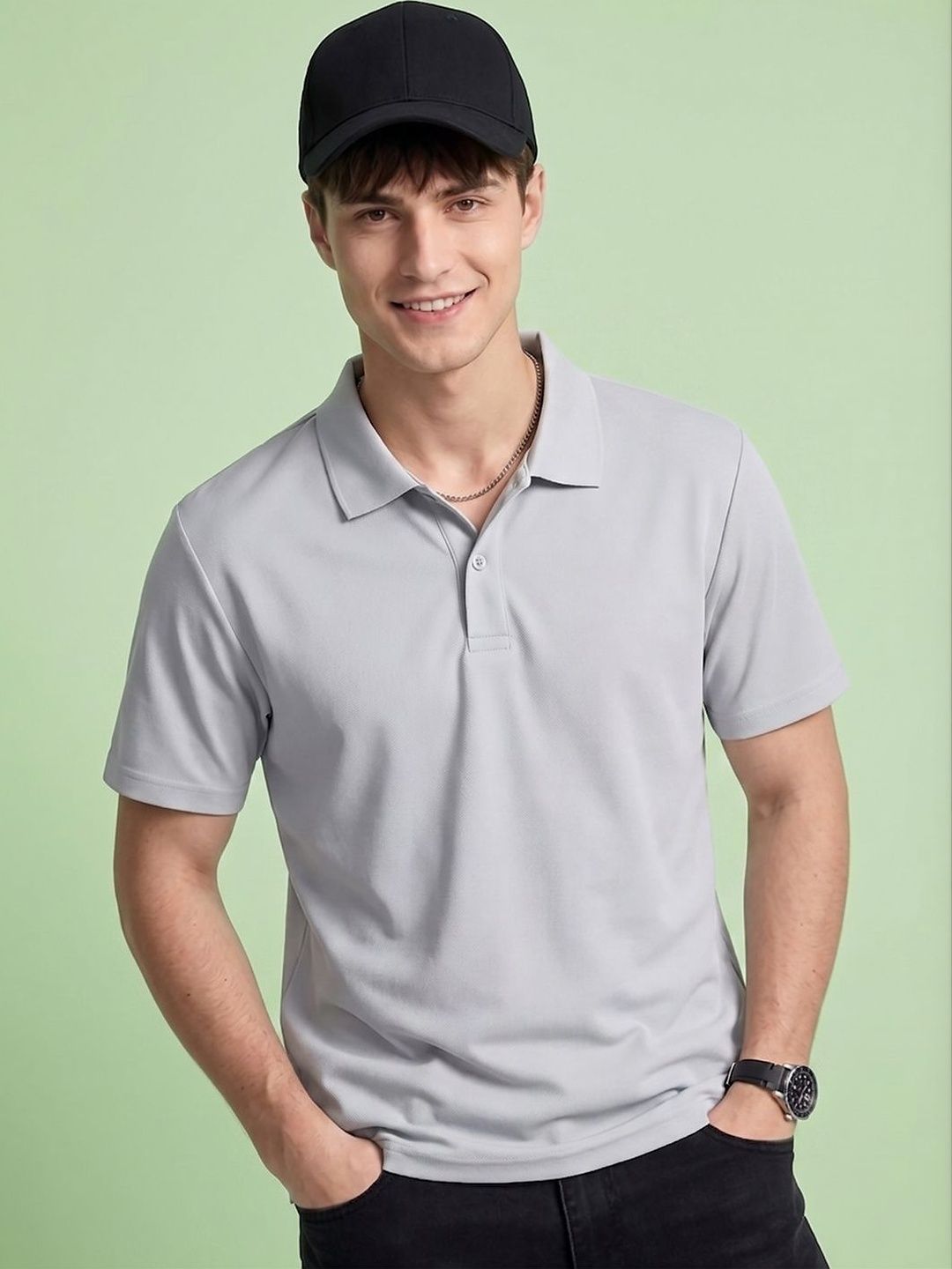 AIN6 Men Polo Collar T-shirt