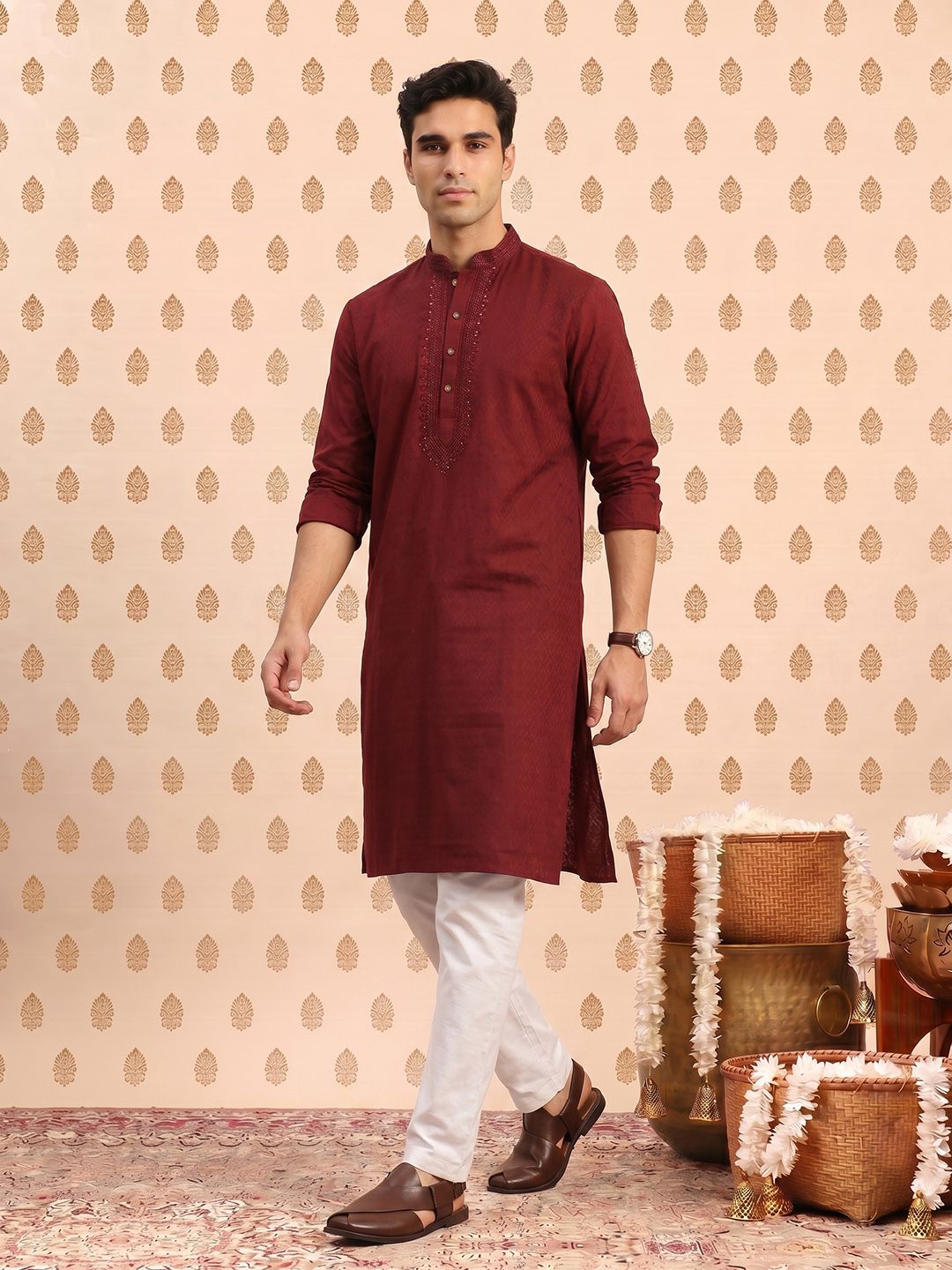 Self Design Kurta Set SOURAGYA Self Design Kurta Set