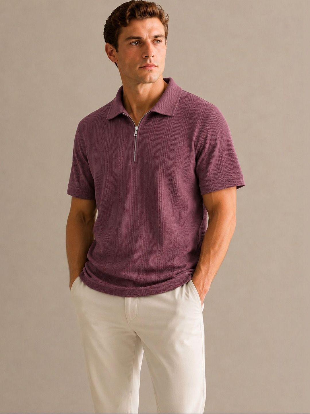 SWADESI STUFF Men Polo Collar T-shirt