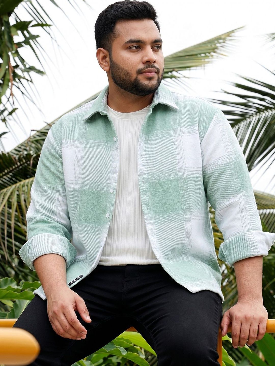 Instafab Plus Men Checked Casual Shirt