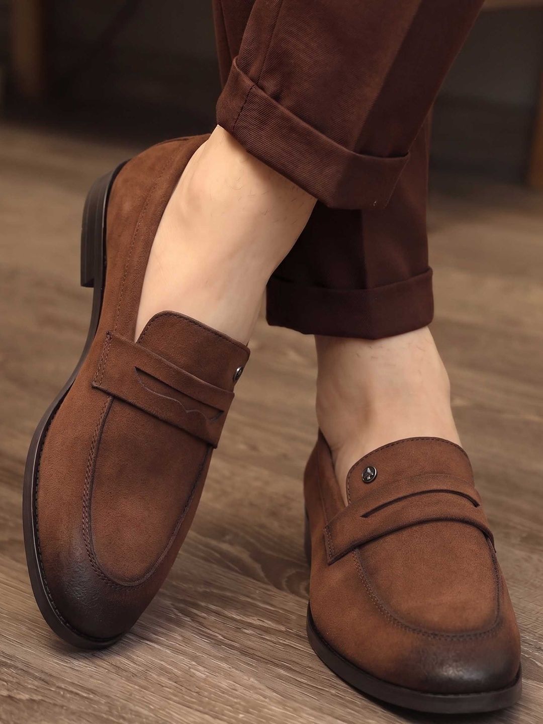 HERE&NOW Men Round-Toe Formal Loafers