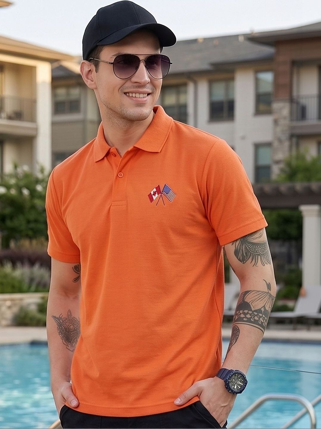 Mast & Harbour Men Brand Logo Polo Collar T-shirt