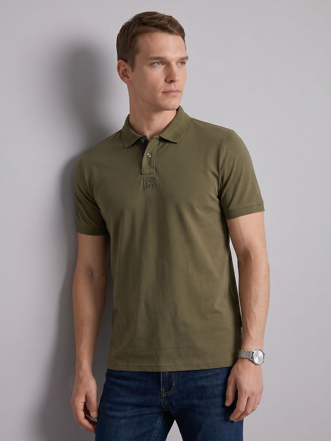 Blackberrys Knitted Polo Collar T-Shirt