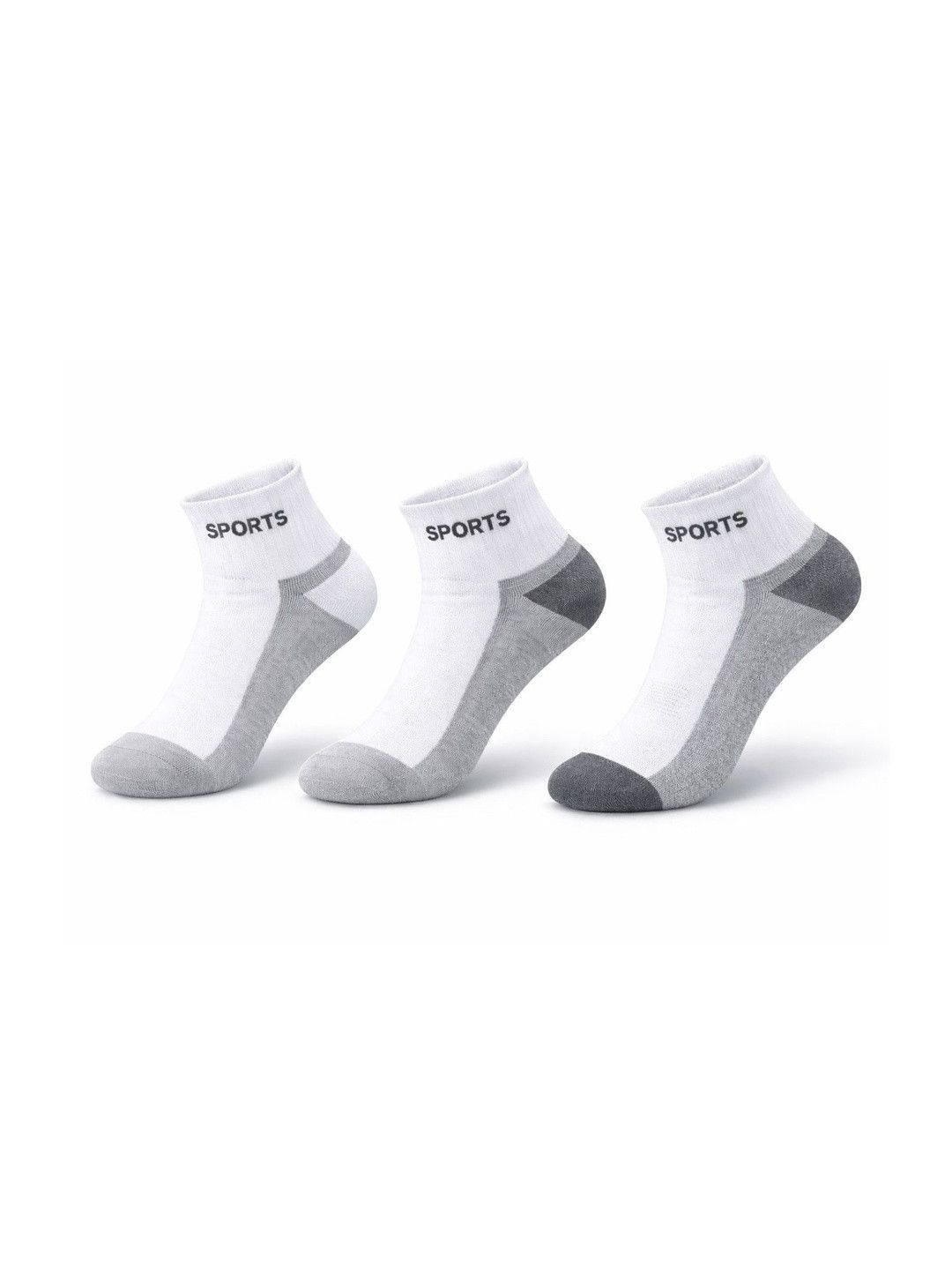 SOSHRE Unisex Pack of 3 Cotton Assorted Colourblocked Ankle Length Socks