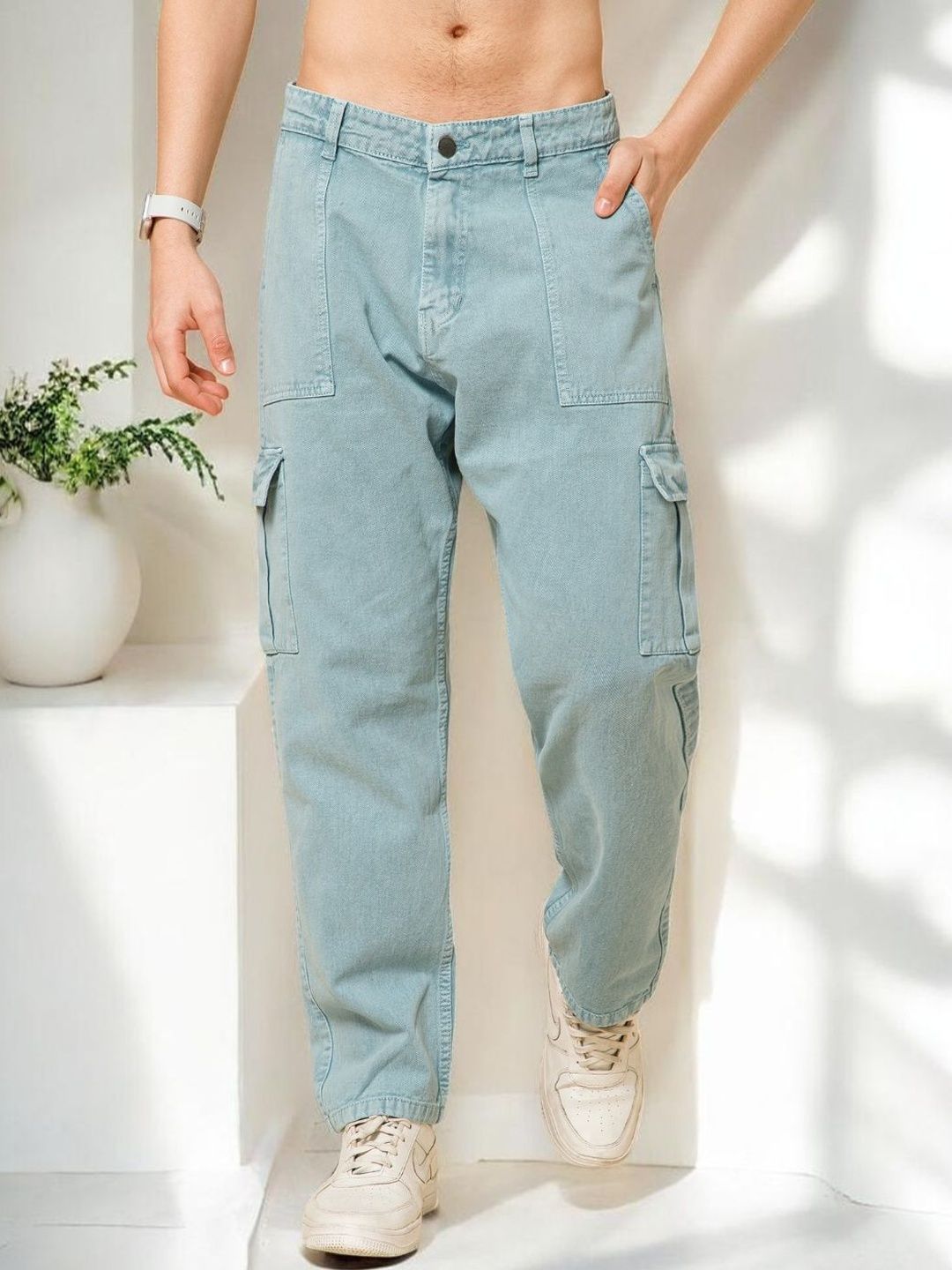 STUDIO NEXX Men Loose Relaxed Fit Mid-Rise Jeans