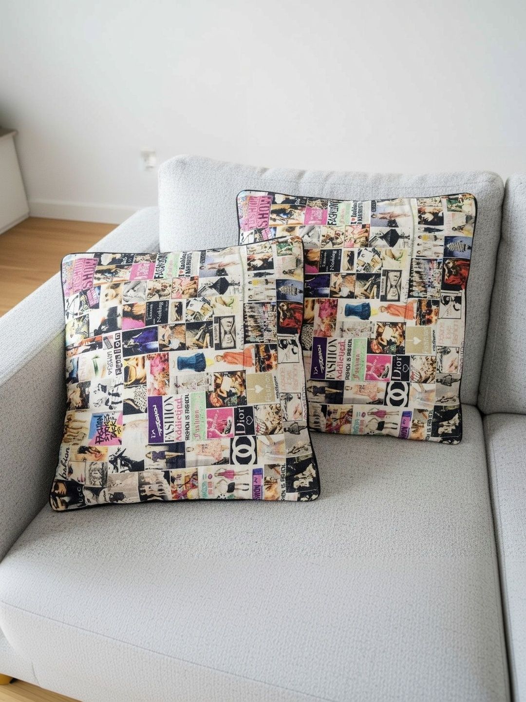 Themes Furnishings & Decor Themes Furnishings & Decor Multicoloured Set of 2 Square Cushion Covers