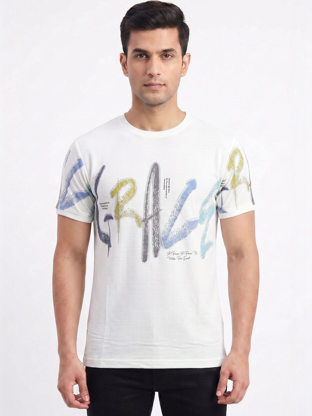 Plugin Men Typography Printed T-shirt