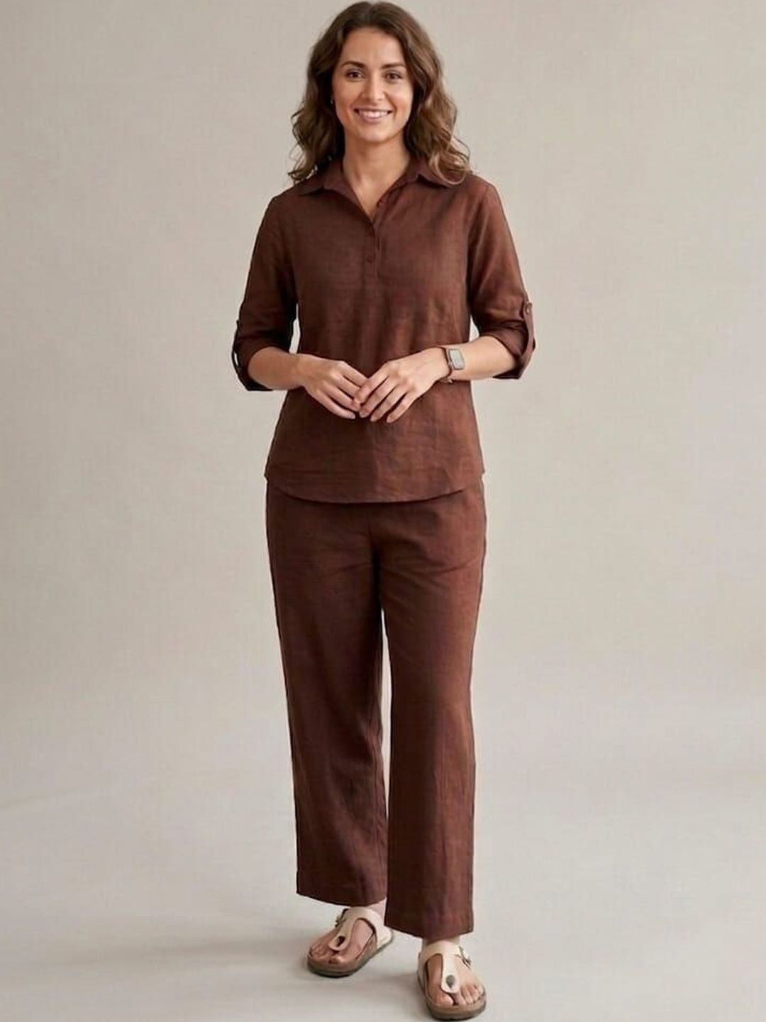 CORSICA Cotton Solid Shirt with Trousers