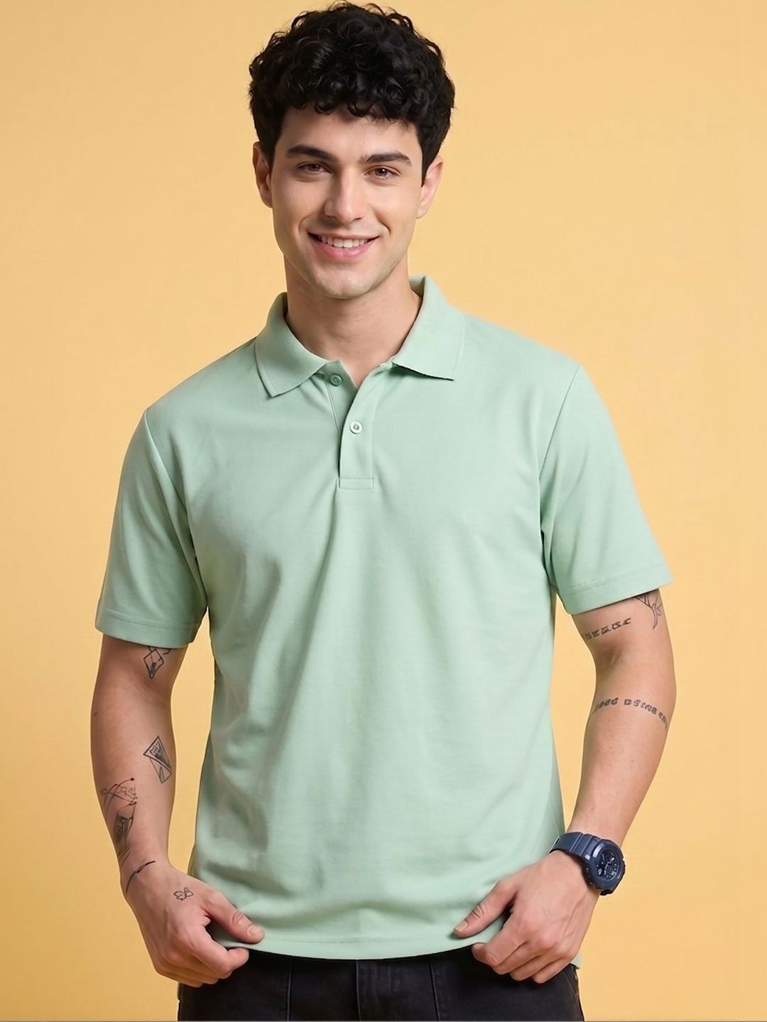 AIN6 Men Polo Collar T-shirt