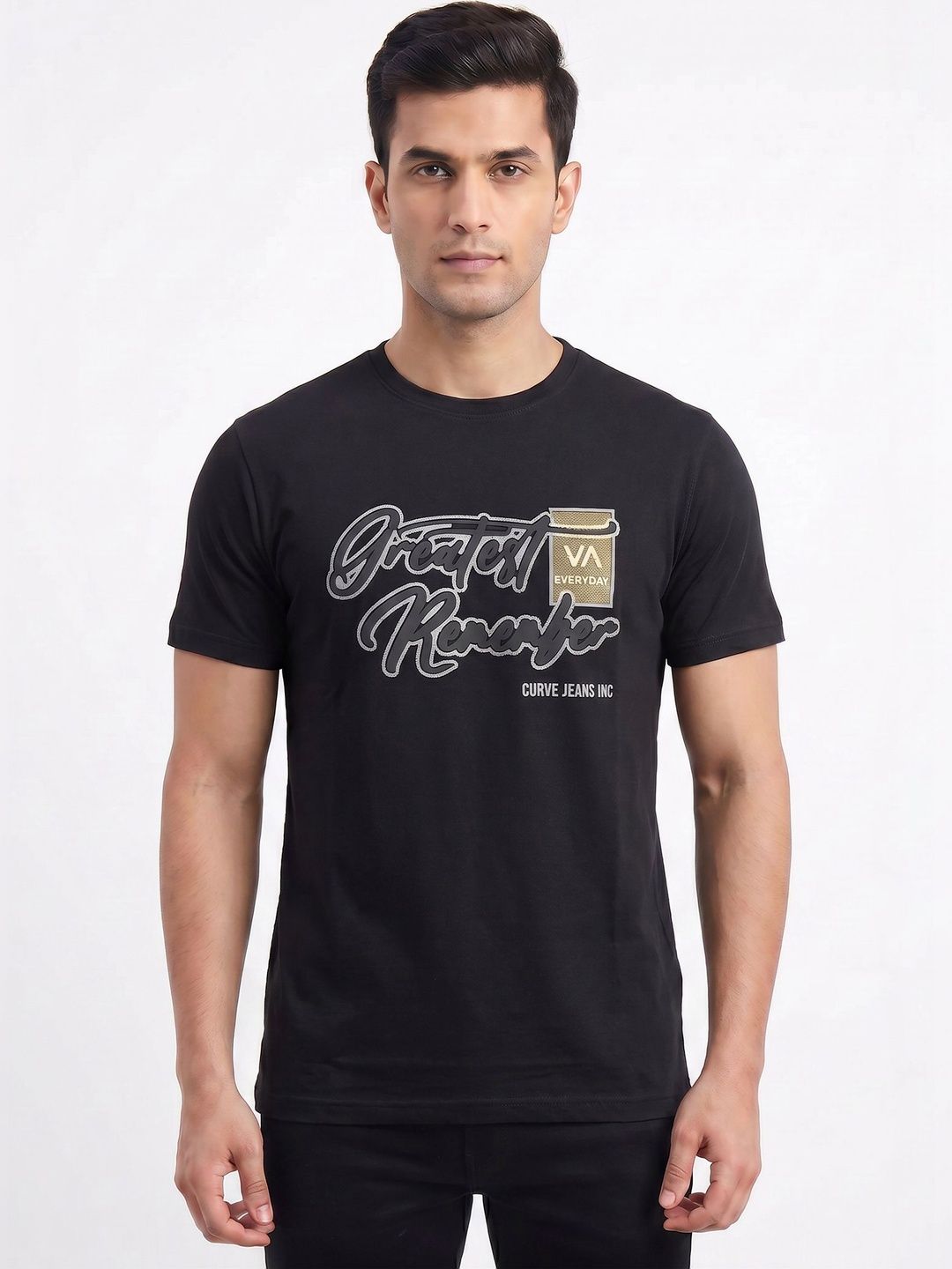 Plugin Men Typography Printed T-shirt