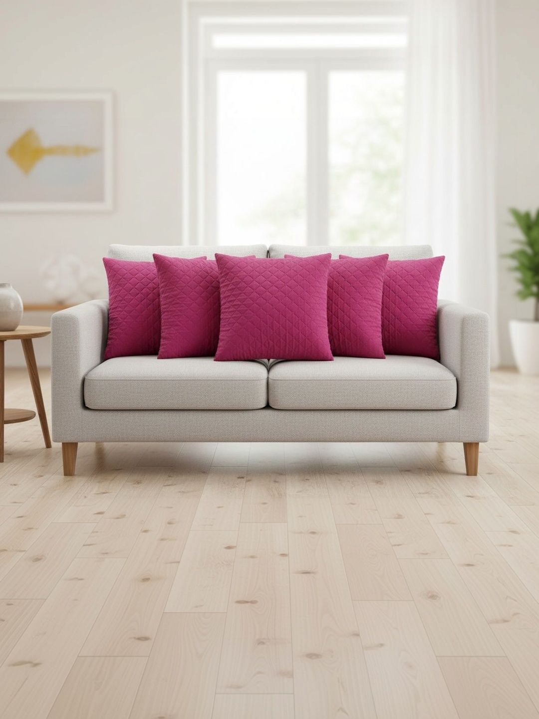 Themes Furnishings & Decor Themes Furnishings & Decor Pink Set of 3 Square Cushion Covers