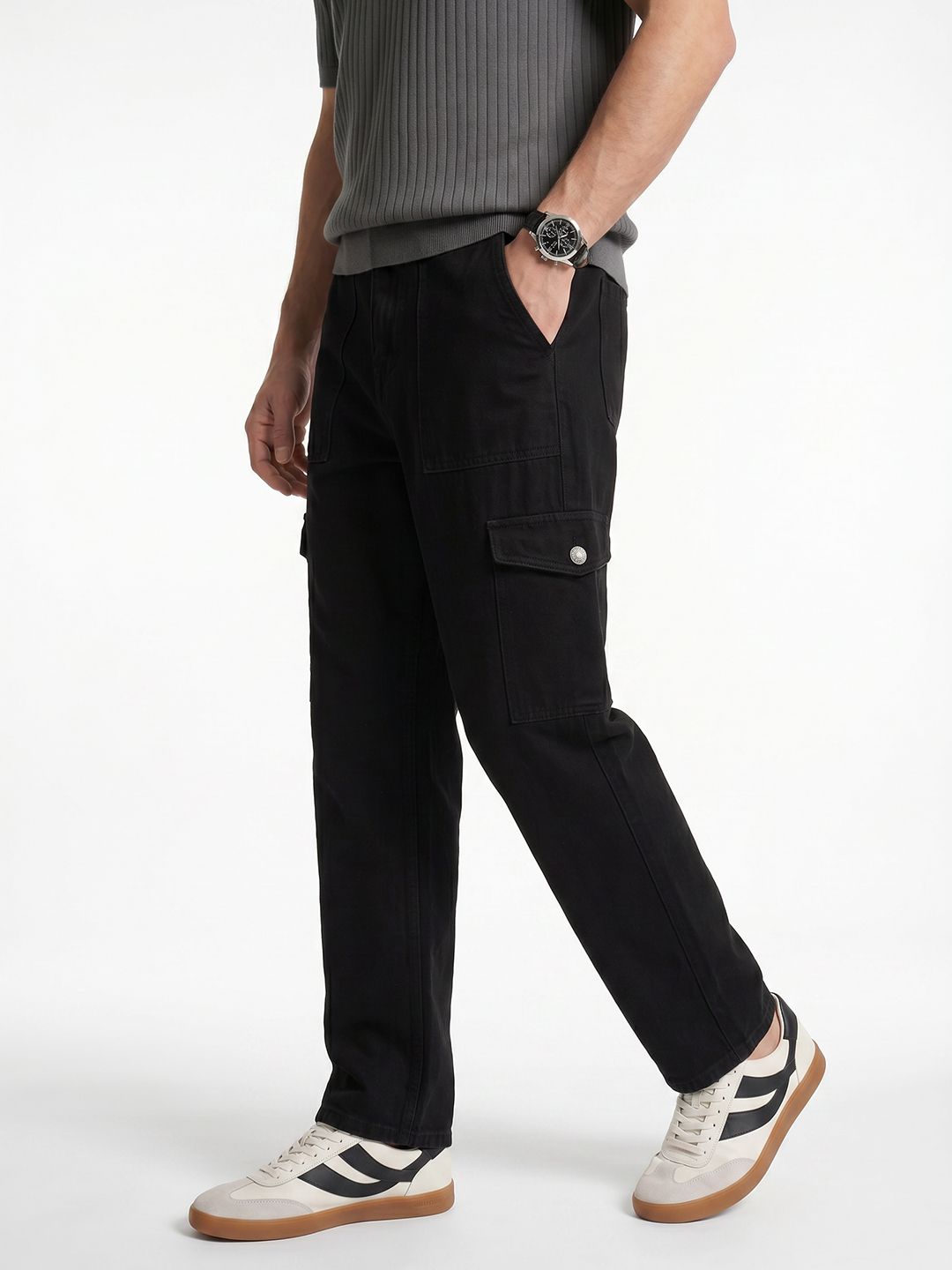Integriti Men Straight Fit Cargo Stretchable Jeans